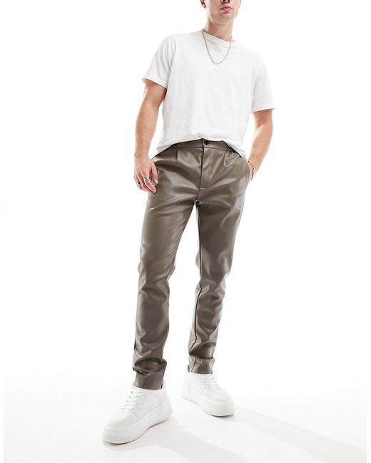 Asos Design skinny leather look sweatpants in