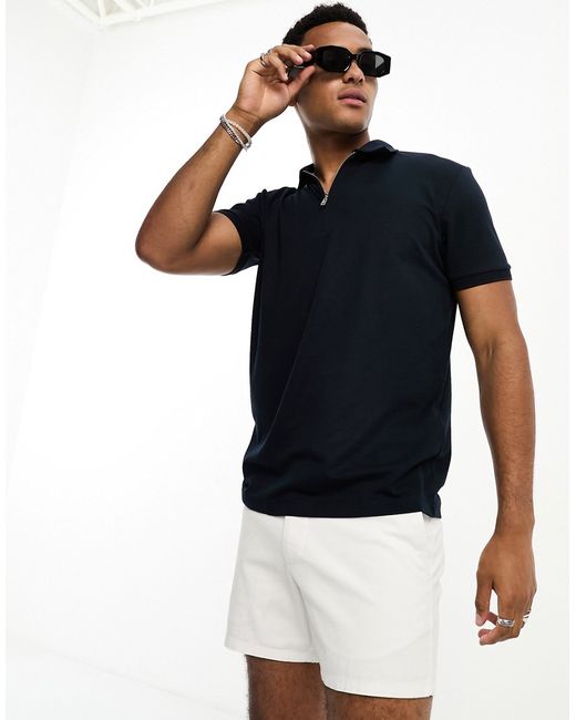 Selected Homme half zip polo in