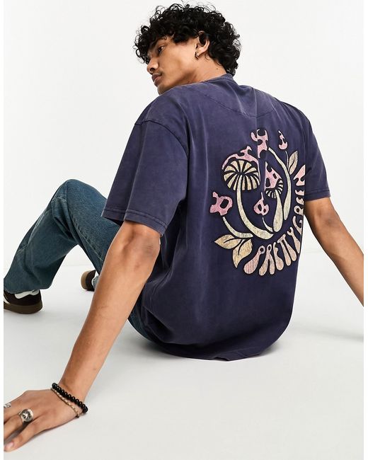 Pretty Green Shroom relaxed fit t-shirt in washed with back print