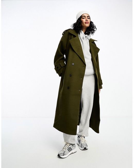 Asos Design formal trench coat in khaki-