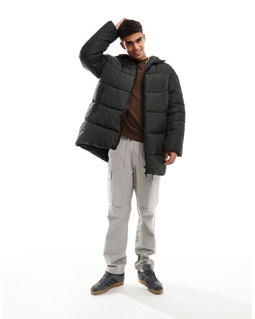 Asos Design oversized longline puffer jacket in