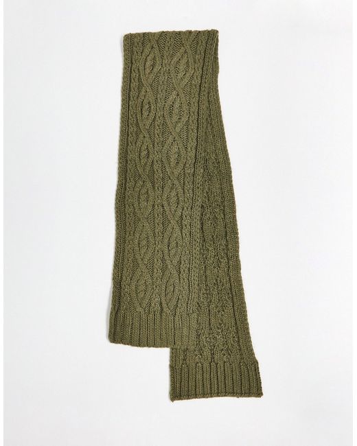 French Connection cable scarf in khaki-