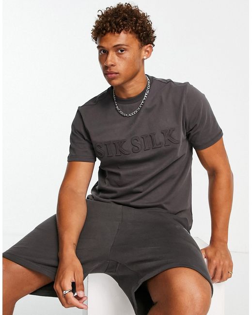 SikSilk oversized t-shirt in washed part of a set