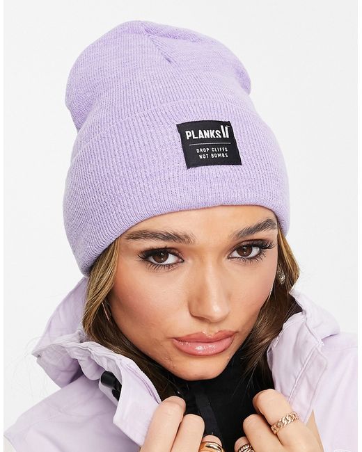 Planks Turn It Up beanie in lilac-