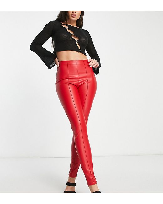Asos Design Tall cigarette faux leather pants in
