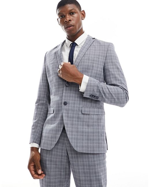 Jack & Jones Premium slim fit suit jacket in check