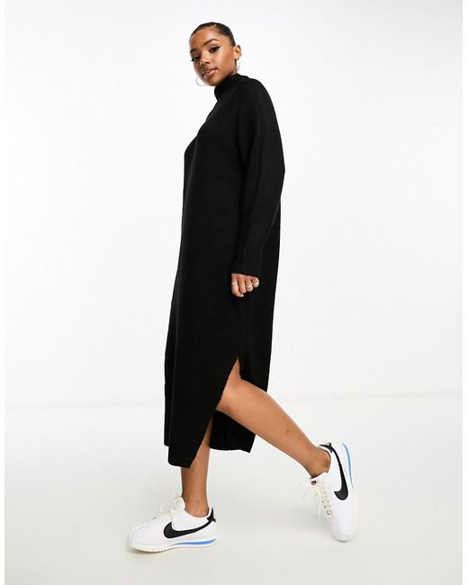 Asos Design knitted oversized midi dress with high neck in