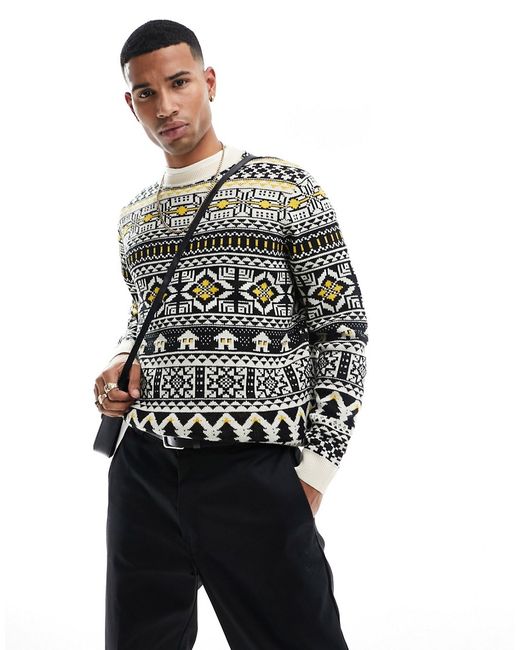 Asos Design knit Christmas sweater in fairisle pattern