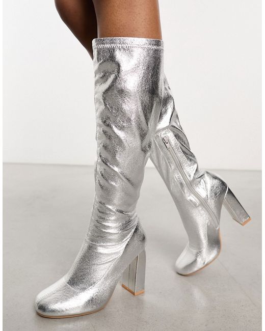 Public Desire heeled knee boots in