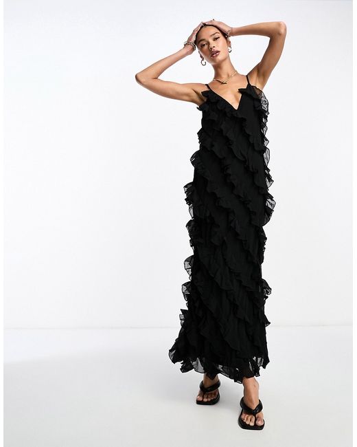 Na-Kd all-over ruffle maxi dress in