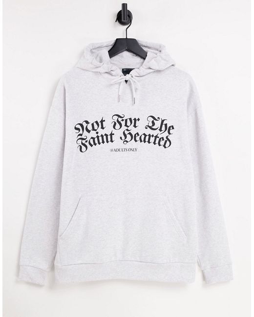 Asos Design oversized hoodie with gothic text print in heather