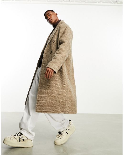Asos Design oversized wool-look textured overcoat in
