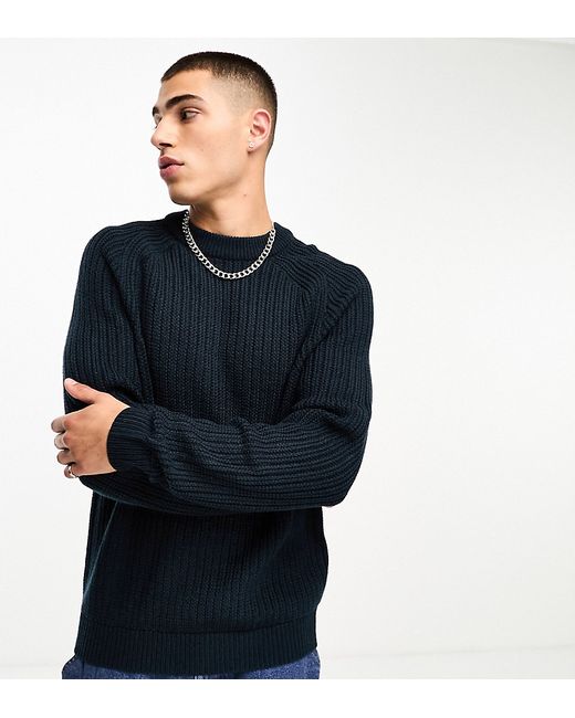 Collusion knitted crewneck sweater in navy