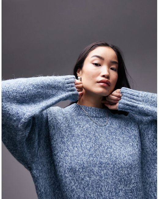 TopShop knitted boxy space dye sweater in