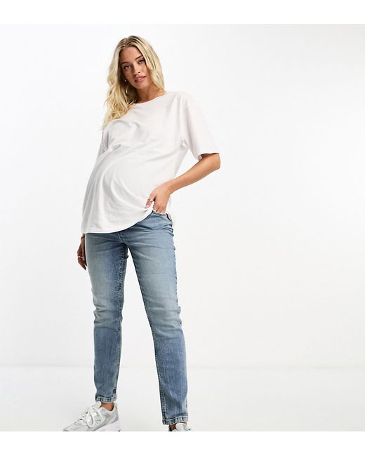 ASOS Maternity DESIGN Maternity slim mom jeans in mid
