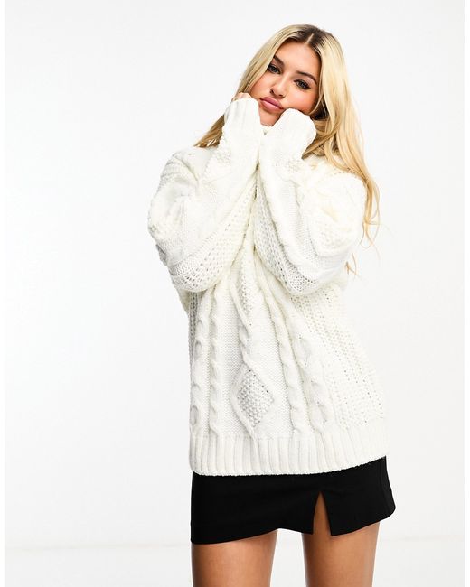 Monki cable knit oversized sweater in