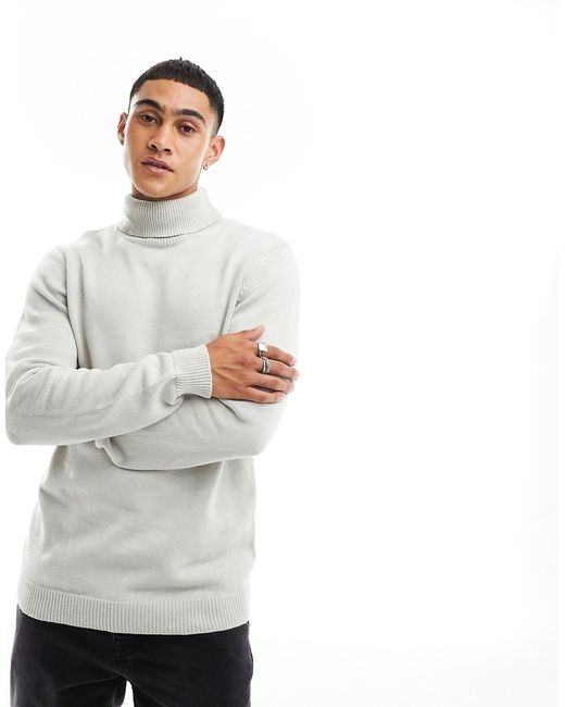 Asos Design midweight knit turtle neck sweater in light