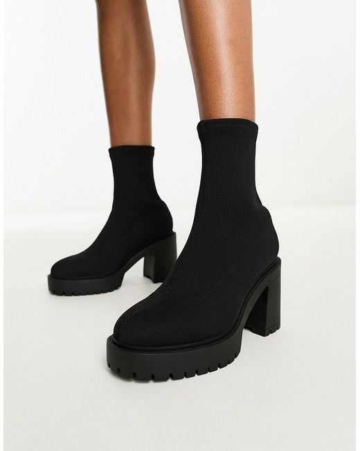Asos Design Explore chunky heeled sock boots in