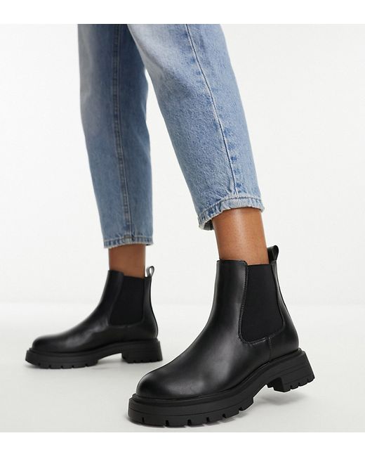 Asos Design Wide Fit Adjust chunky chelsea boots in
