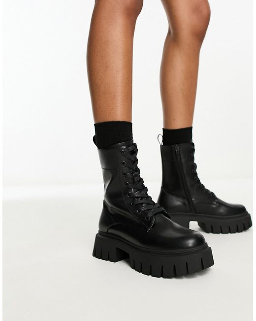 Asos Design Anchor chunky lace up boots in