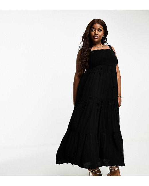 Yours shirred cami maxi dress in