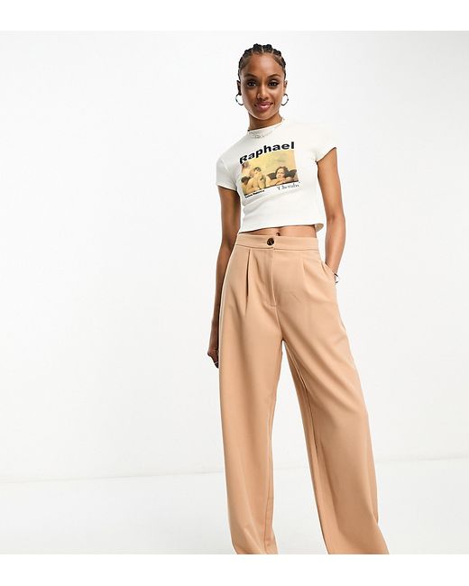 Asos Design Tall relaxed dad pants in camel-