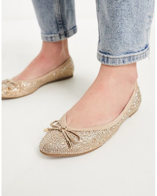 River Island pointed heatseal detail ballet flats in