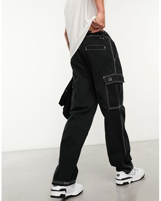 Pull & Bear contrast stitch cargo pants in