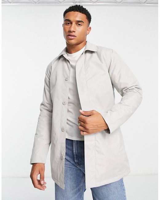 French Connection lined classic trench jacket in stone-