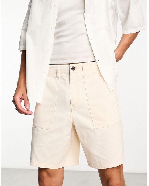Farah sepel patch twill shorts in off