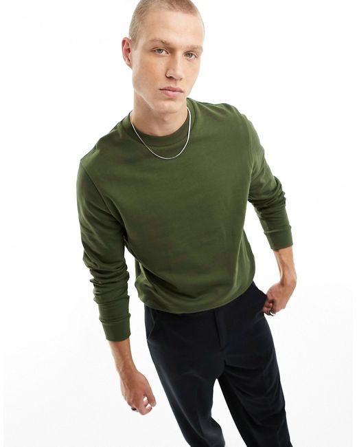Asos Design sweatshirt in khaki-