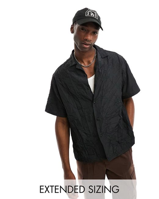 Asos Design boxy oversized crinkle nylon shirt