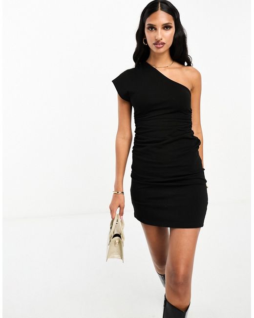 Asos Design one shoulder mini dress with ruched side