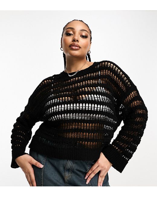 ASOS Curve DESIGN Curve sweater with open stitch textured yarn