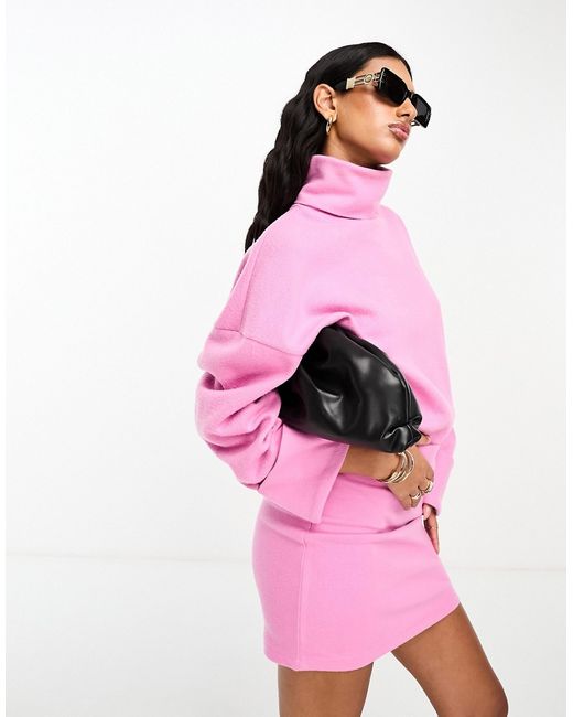 Asos Design super soft roll neck with cuff detail bright part of a set
