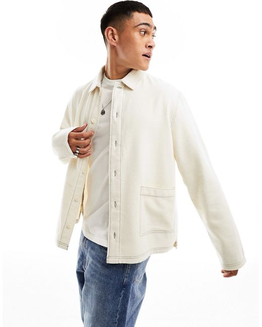 Asos Design brushed flannel oversized shirt off-