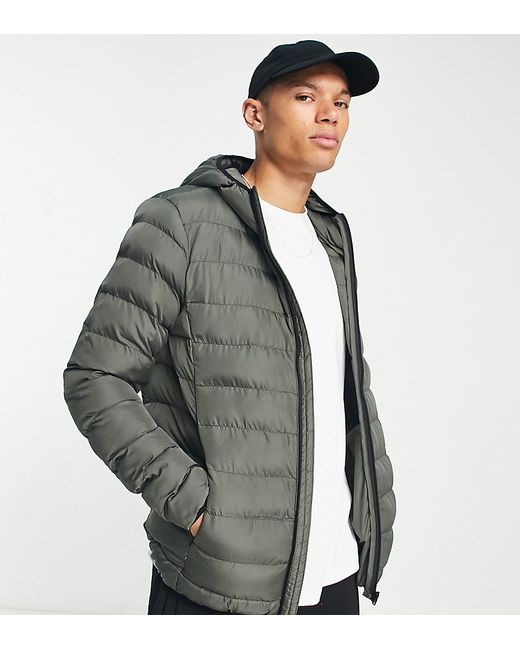 French Connection Tall puffer jacket with hood gray-