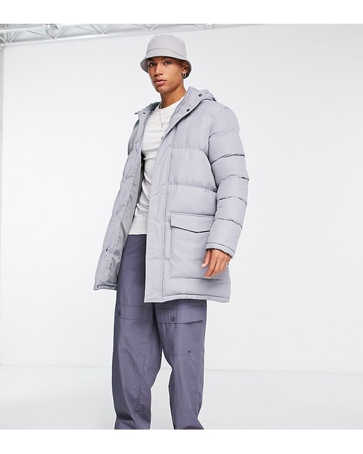French Connection Tall longline padded parka with hood light