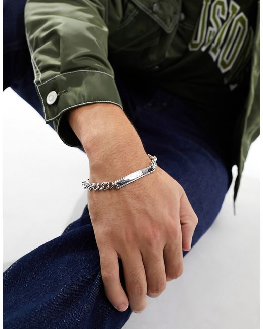 Svnx chunky chain bracelet with bar detail-