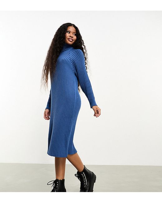 Y.A.S Petite ribbed roll neck sweater midi dress