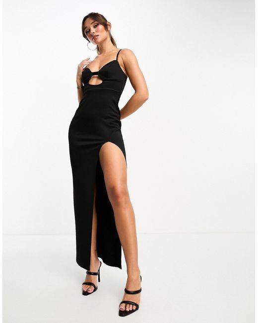 Asos Design midi dress with under bust cut out and strappy back