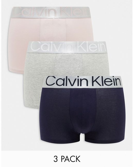 Calvin Klein cotton steel 3-pack stretch trunks