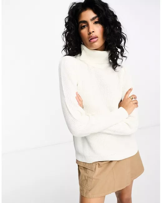 Vila high neck knit sweater with sleeve detail