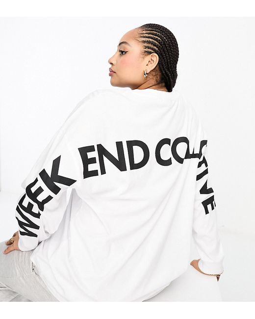 ASOS Weekend Collective Curve oversized long sleeve t-shirt with back logo