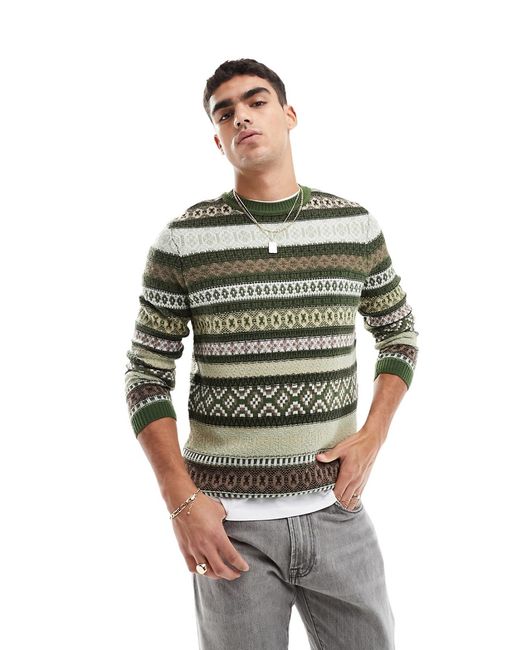 Asos Design knit sweater with fairisle print