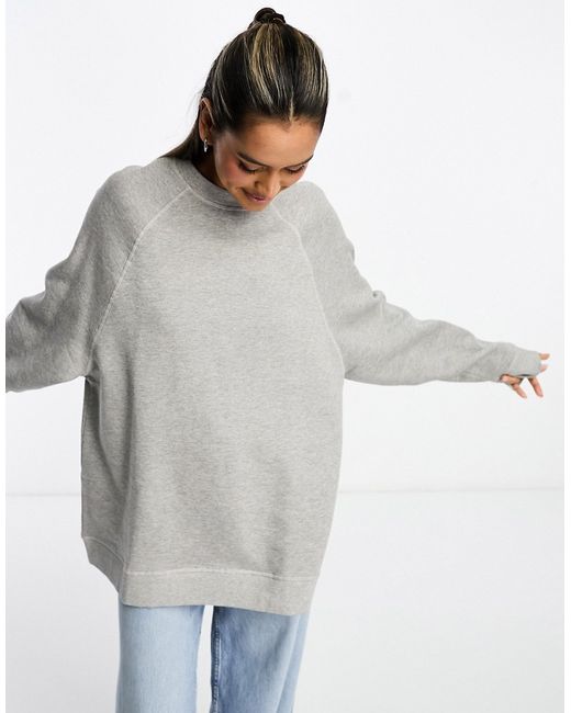 Asos Design heavyweight oversized sweatshirt heather