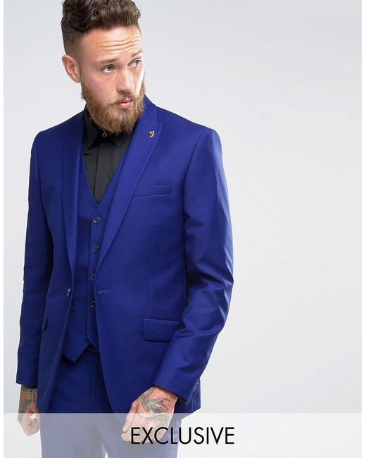 Farah Slim Fit Bright Millbank Twill Suit Jacket-