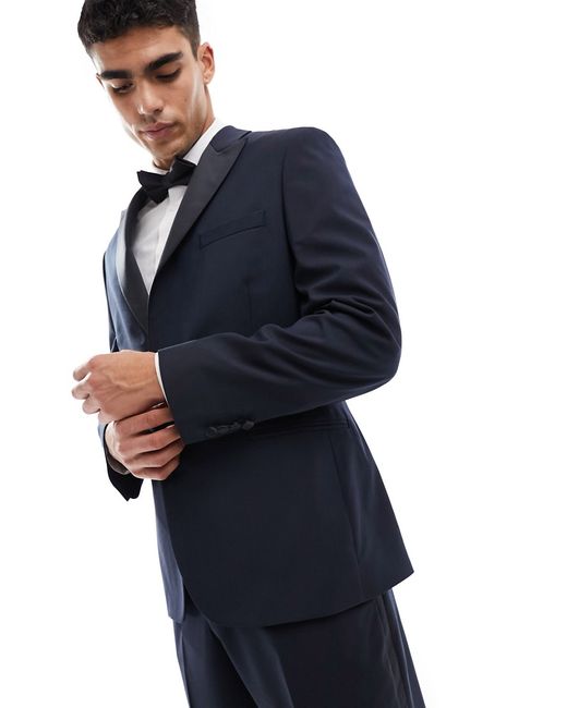 Asos Design slim tuxedo suit jacket navy-