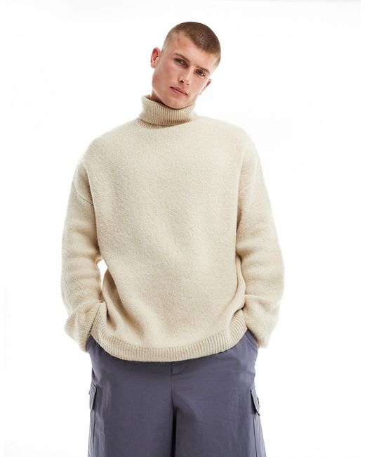 Asos Design oversized knit fluffy turtleneck sweater