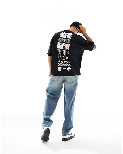Asos Design oversized t-shirt with back anime spine print